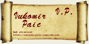 Vukomir Paić vizit kartica
